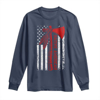 Native American Tomahawk Vintage USA Flag Tribal Tradition Long Sleeve Shirt - Wonder Print Shop