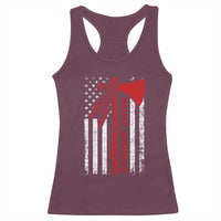 Native American Tomahawk Vintage USA Flag Tribal Tradition Racerback Tank Top - Wonder Print Shop