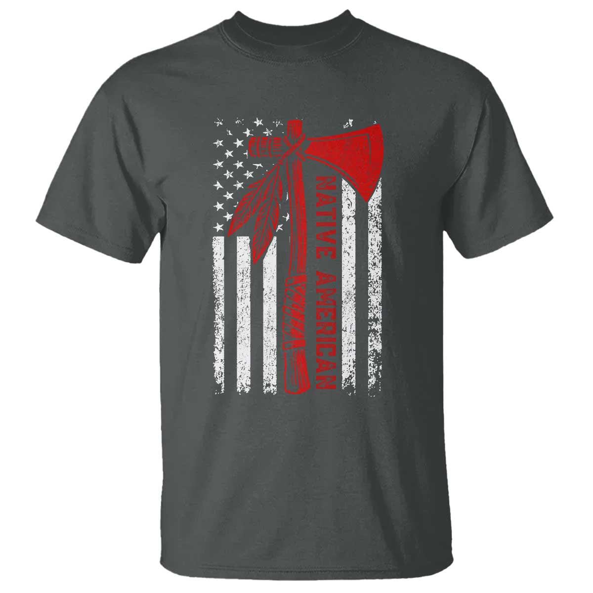 Native American Tomahawk Vintage USA Flag Tribal Tradition T Shirt - Wonder Print Shop