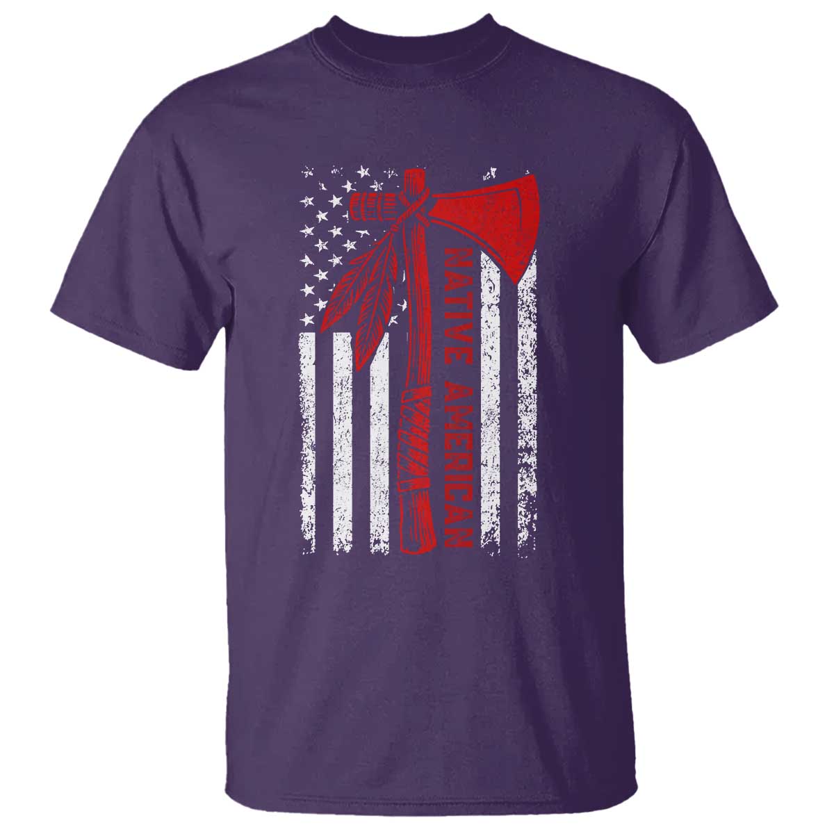 Native American Tomahawk Vintage USA Flag Tribal Tradition T Shirt - Wonder Print Shop