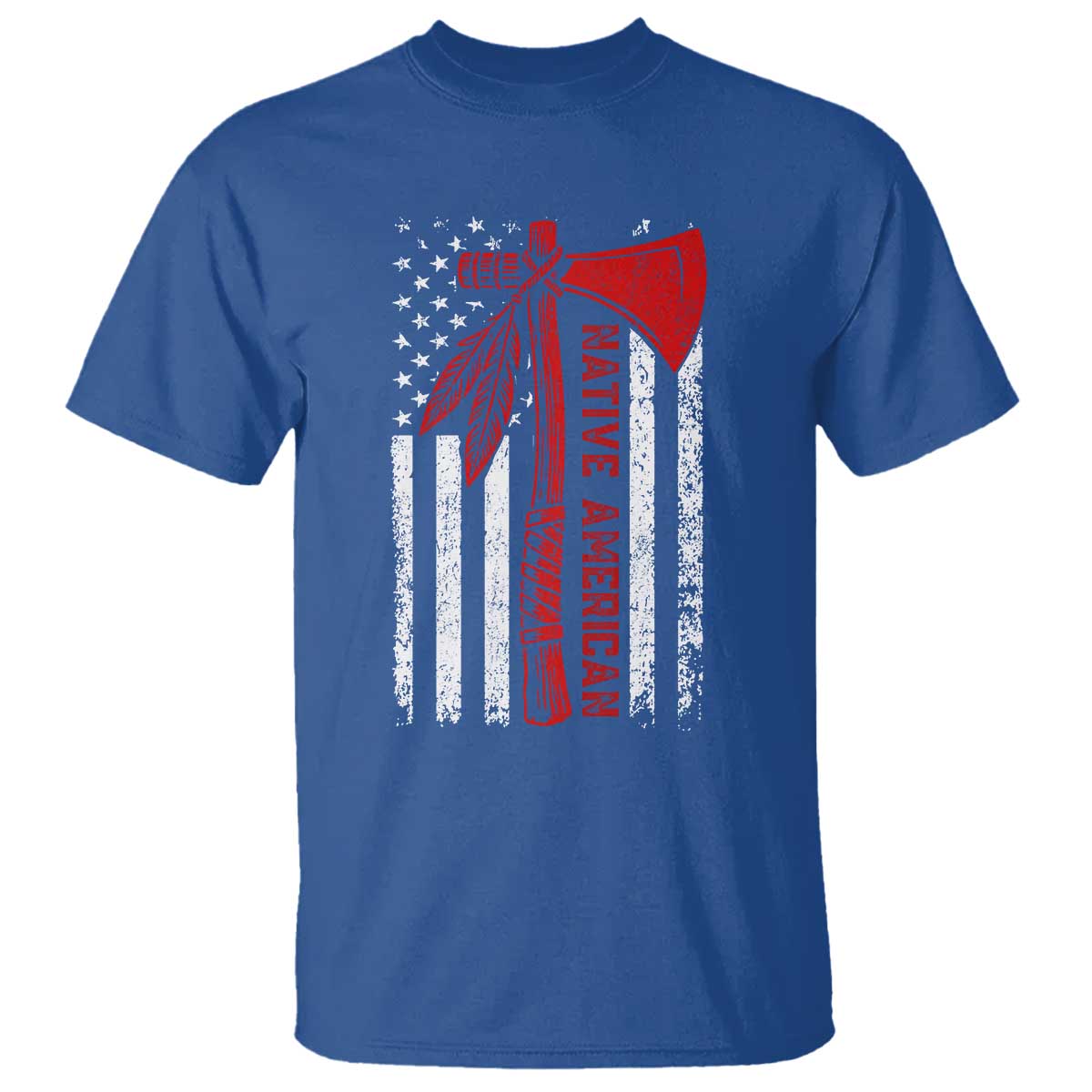 Native American Tomahawk Vintage USA Flag Tribal Tradition T Shirt - Wonder Print Shop