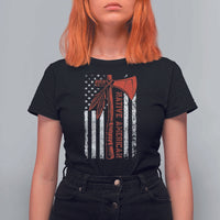 Native American Tomahawk Vintage USA Flag Tribal Tradition T Shirt For Women - Wonder Print Shop