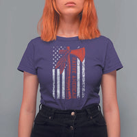 Native American Tomahawk Vintage USA Flag Tribal Tradition T Shirt For Women - Wonder Print Shop