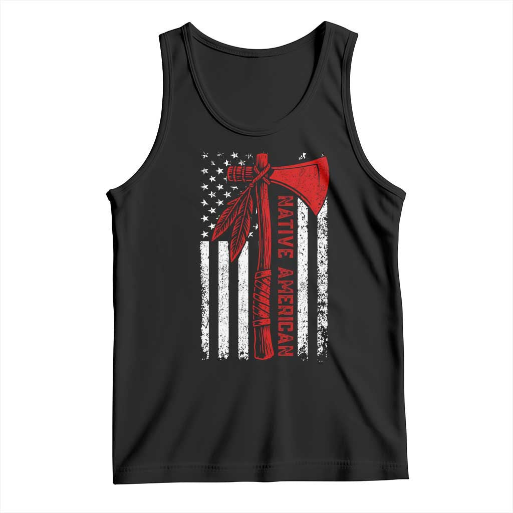 Native American Tomahawk Vintage USA Flag Tribal Tradition Tank Top - Wonder Print Shop