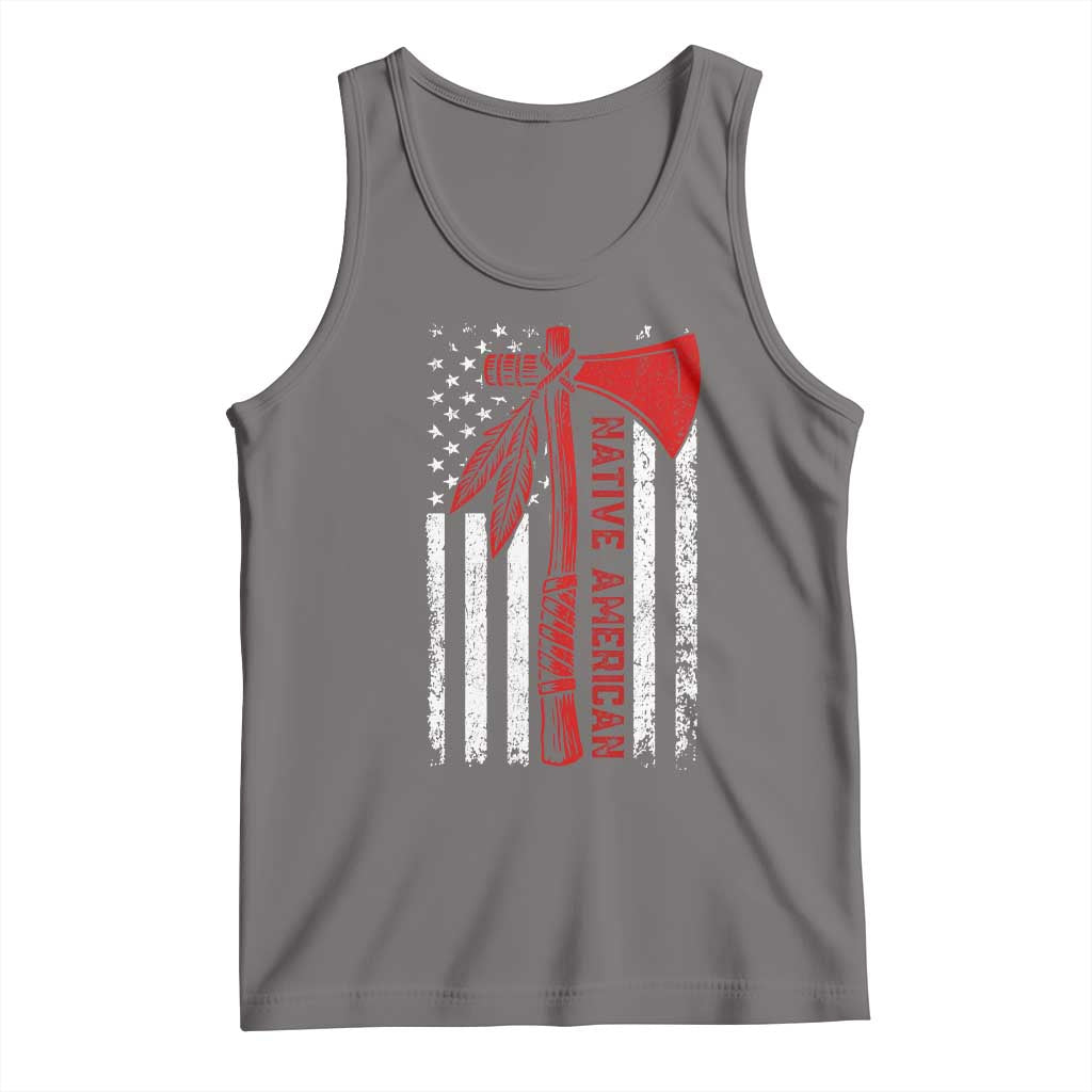 Native American Tomahawk Vintage USA Flag Tribal Tradition Tank Top - Wonder Print Shop