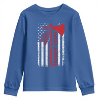 Native American Tomahawk Vintage USA Flag Tribal Tradition Youth Sweatshirt - Wonder Print Shop