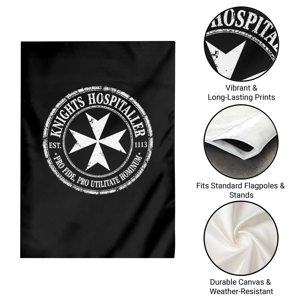Knights Hospitaller Garden Flag Pro Fide Pro Utilitate Hominum est 1113 Maltese Catholic Christian
