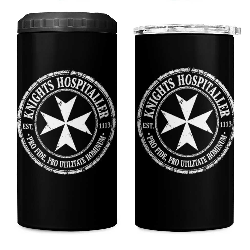 Knights Hospitaller 4 in 1 Can Cooler Tumbler Pro Fide Pro Utilitate Hominum est 1113 Maltese Catholic Christian