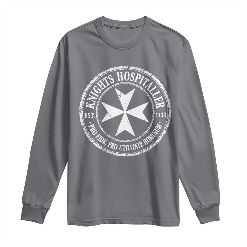 Knights Hospitaller Long Sleeve Shirt Pro Fide Pro Utilitate Hominum est 1113 Maltese Catholic Christian