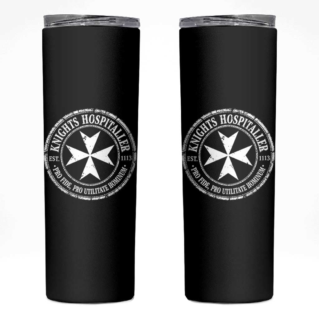 Knights Hospitaller Skinny Tumbler Pro Fide Pro Utilitate Hominum est 1113 Maltese Catholic Christian