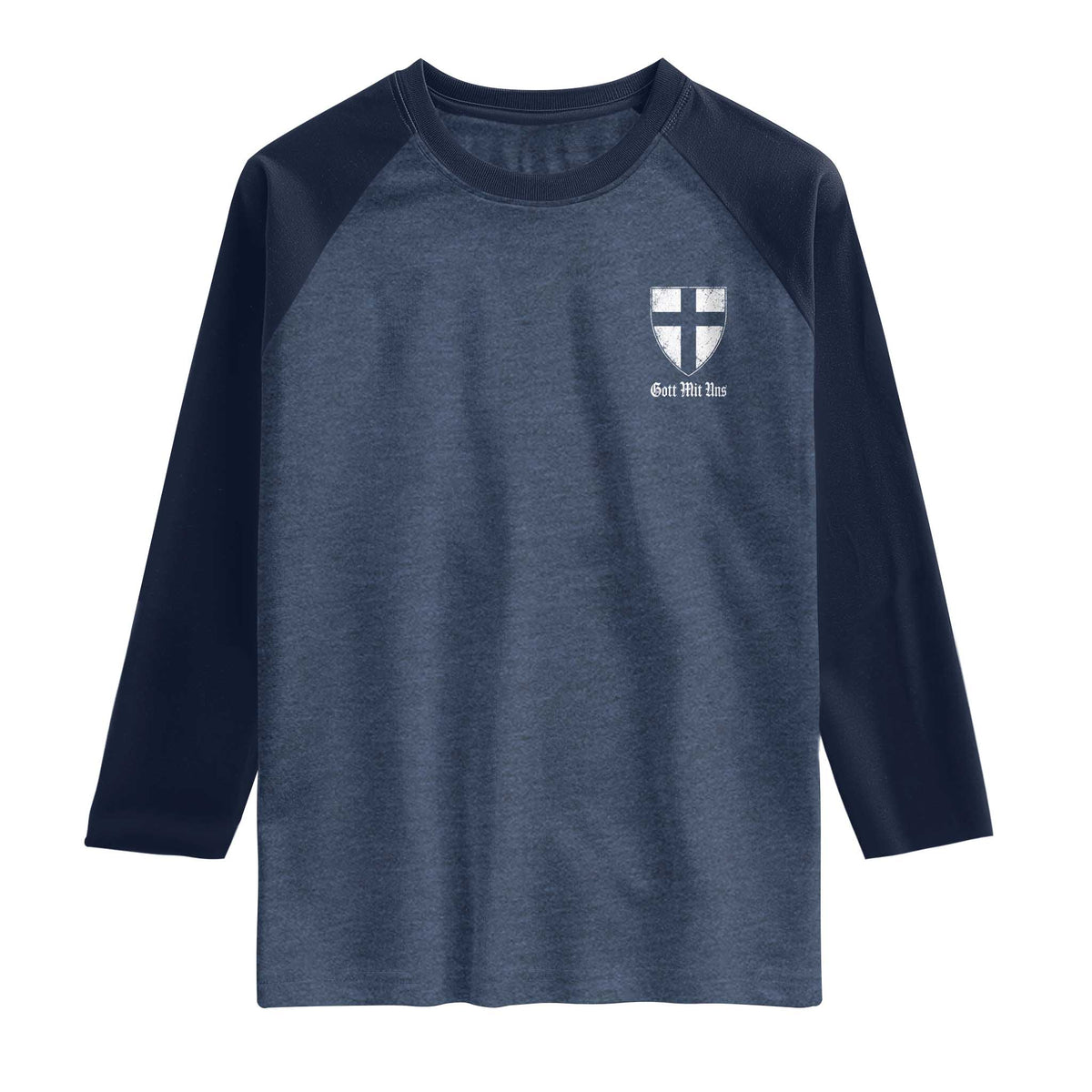 Teutonic Order Flag Cross Gott Mit Uns Raglan Shirt Knight Insignia Arms Shield