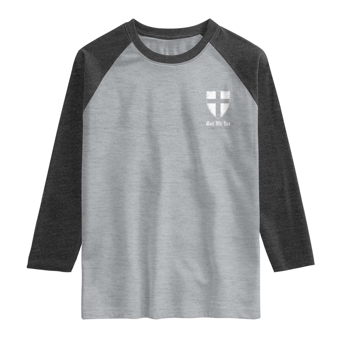 Teutonic Order Flag Cross Gott Mit Uns Raglan Shirt Knight Insignia Arms Shield