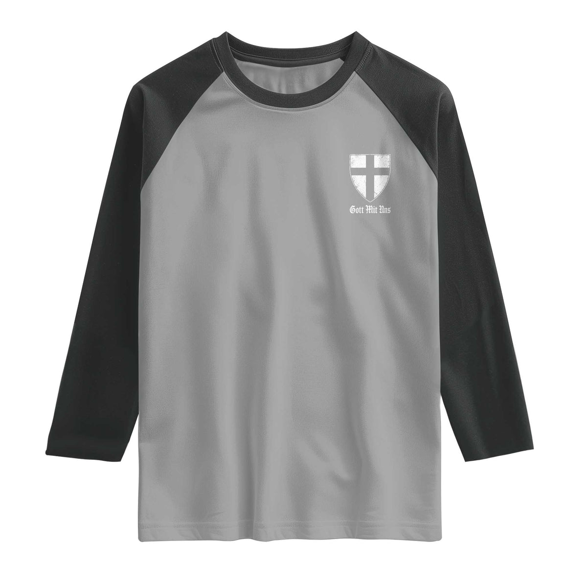 Teutonic Order Flag Cross Gott Mit Uns Raglan Shirt Knight Insignia Arms Shield
