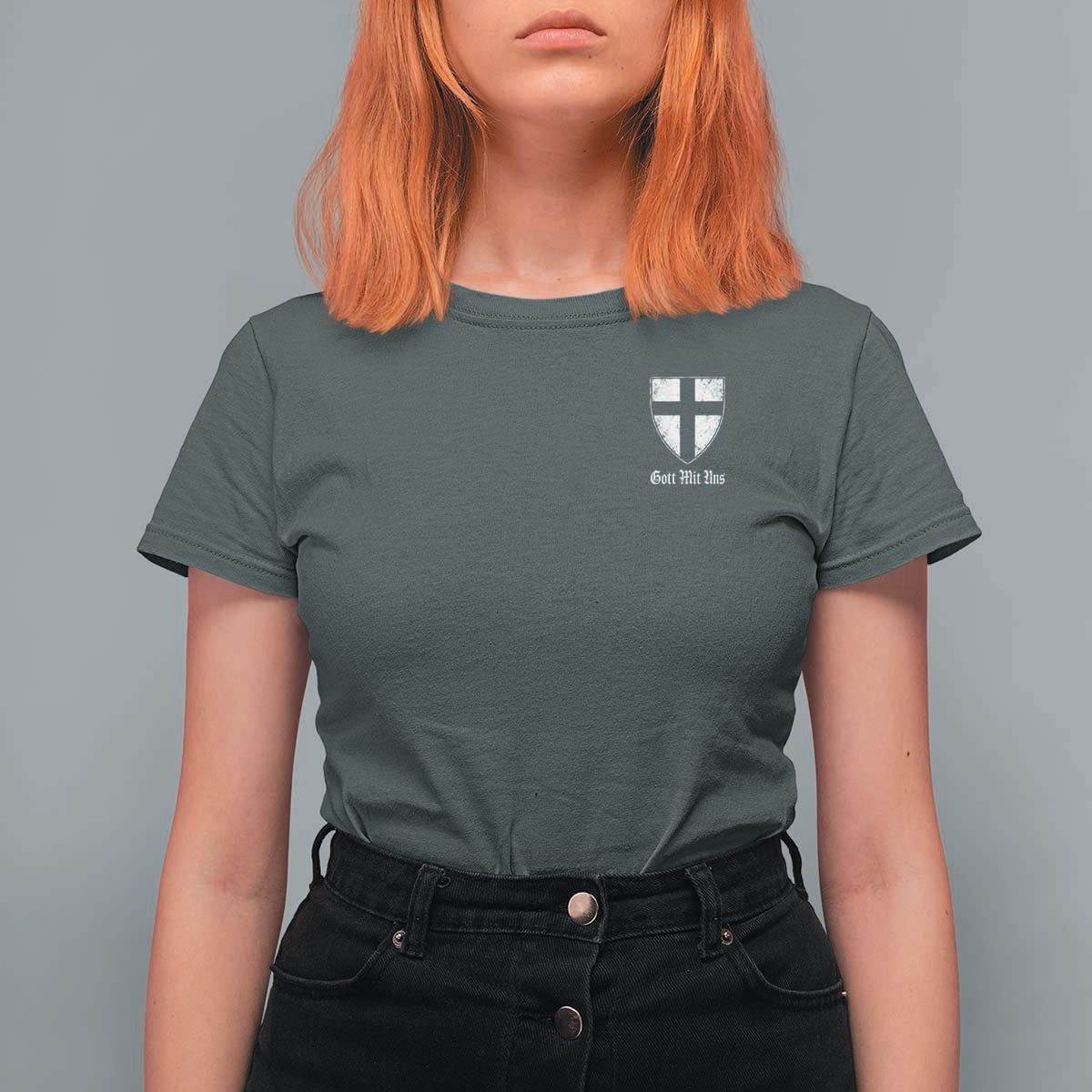 Teutonic Order Flag Cross Gott Mit Uns T Shirt For Women Knight Insignia Arms Shield