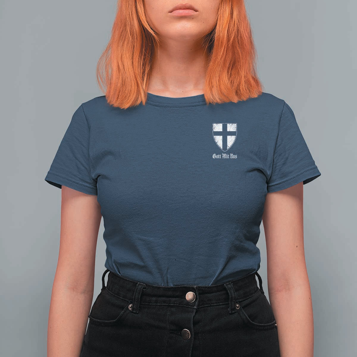 Teutonic Order Flag Cross Gott Mit Uns T Shirt For Women Knight Insignia Arms Shield