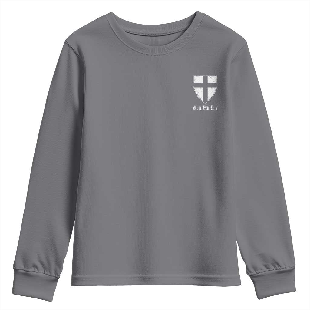 Teutonic Order Flag Cross Gott Mit Uns Youth Sweatshirt Knight Insignia Arms Shield