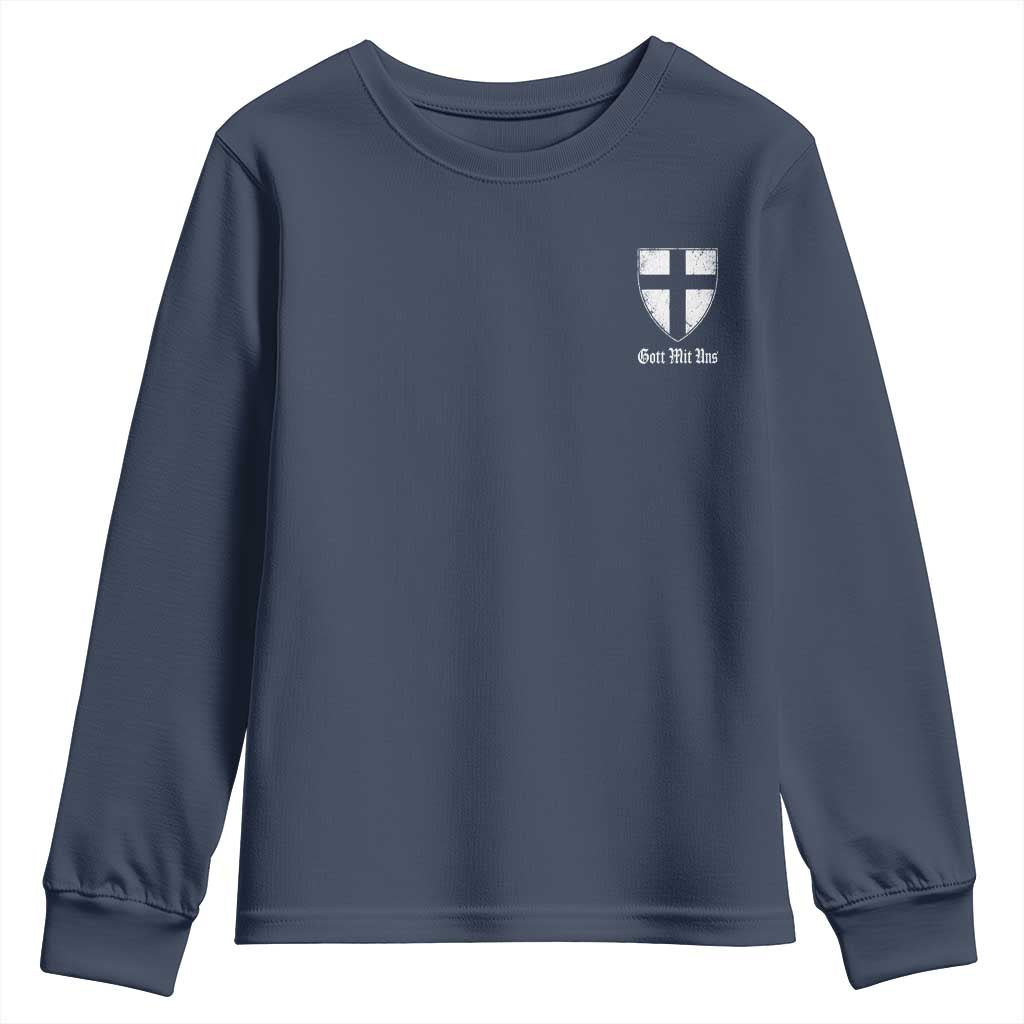 Teutonic Order Flag Cross Gott Mit Uns Youth Sweatshirt Knight Insignia Arms Shield