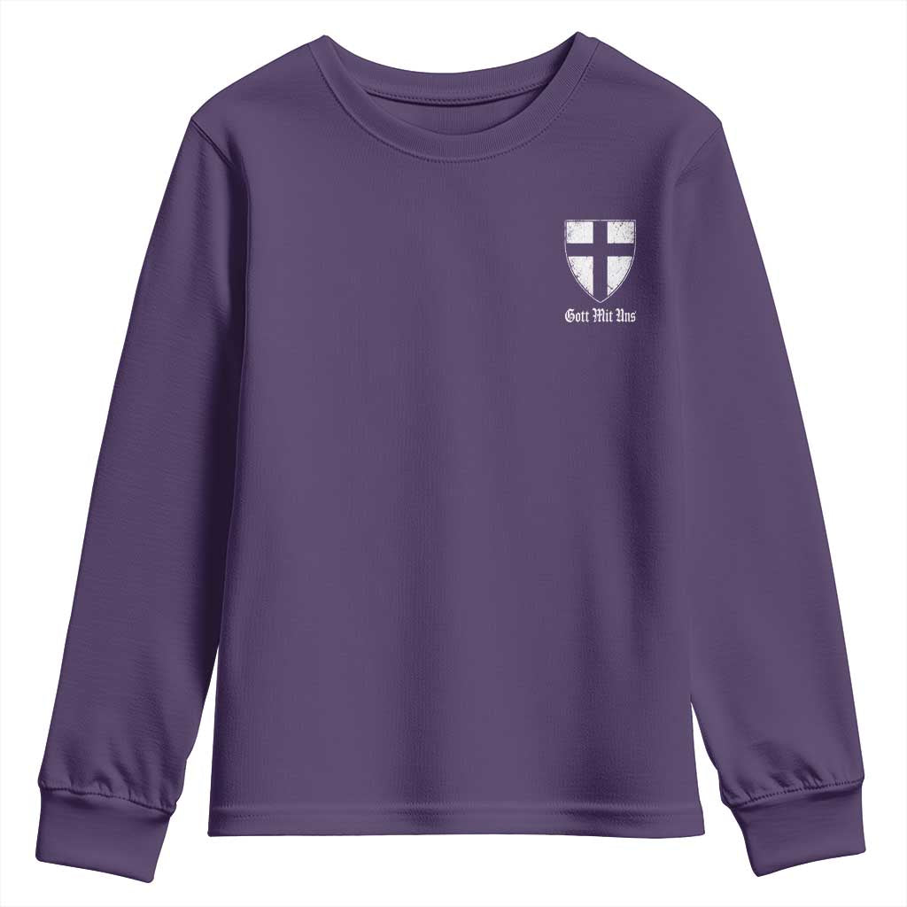 Teutonic Order Flag Cross Gott Mit Uns Youth Sweatshirt Knight Insignia Arms Shield