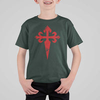 Vintage Cross of St James Order of Santiago T Shirt For Kid