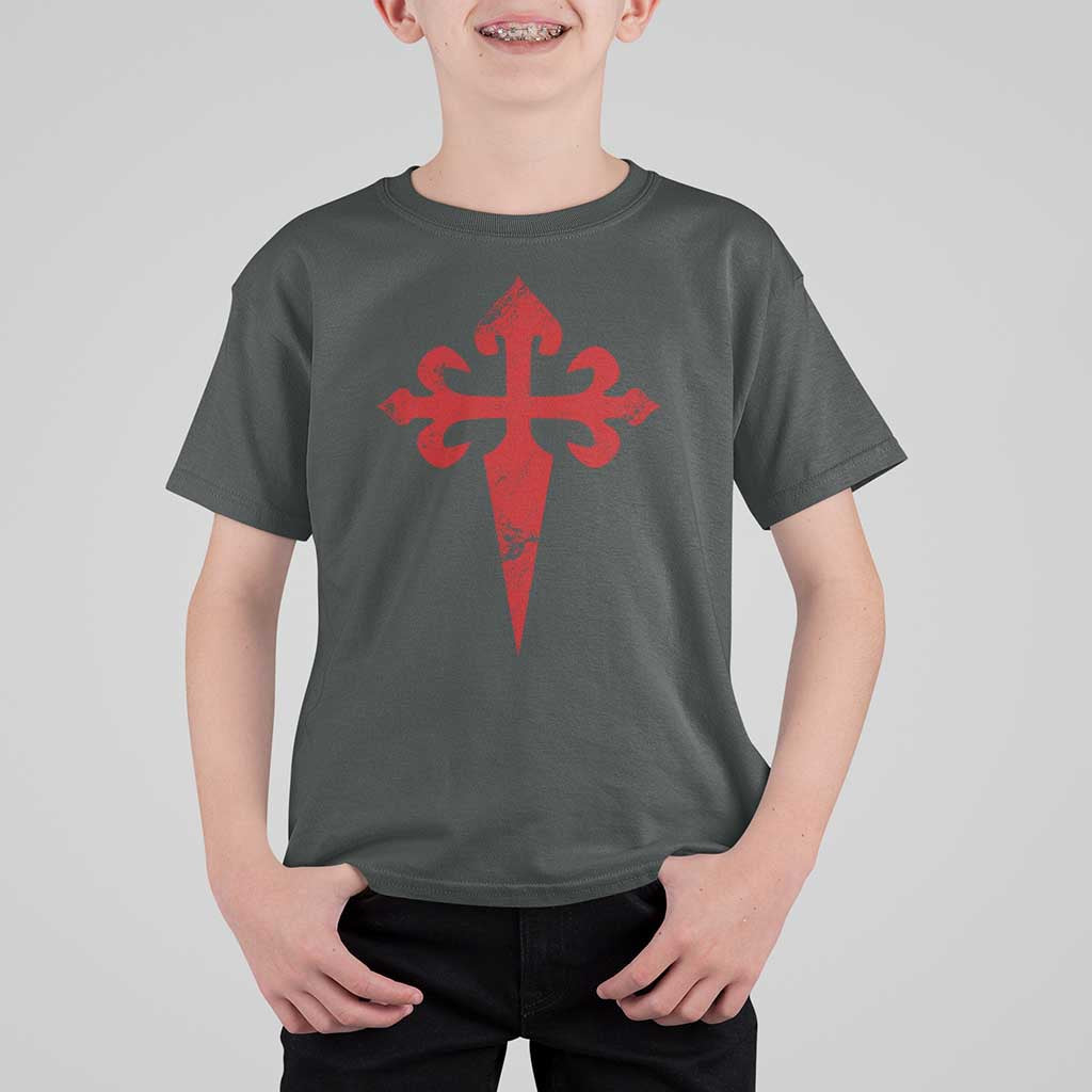 Vintage Cross of St James Order of Santiago T Shirt For Kid