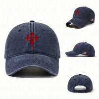 Vintage Cross of St James Order of Santiago Washed Cotton Baseball Cap