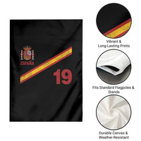 Espana Spain Football Garden Flag Spanish Flag Stripes Number 19 Athletic Soccer National Pride