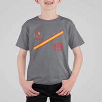 Espana Spain Football T Shirt For Kid Spanish Flag Stripes Number 19 Athletic Soccer National Pride
