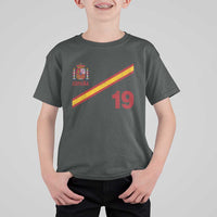 Espana Spain Football T Shirt For Kid Spanish Flag Stripes Number 19 Athletic Soccer National Pride