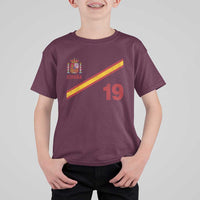 Espana Spain Football T Shirt For Kid Spanish Flag Stripes Number 19 Athletic Soccer National Pride