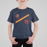 Espana Spain Football T Shirt For Kid Spanish Flag Stripes Number 19 Athletic Soccer National Pride