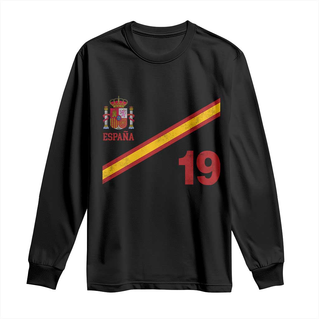 Espana Spain Football Long Sleeve Shirt Spanish Flag Stripes Number 19 Athletic Soccer National Pride