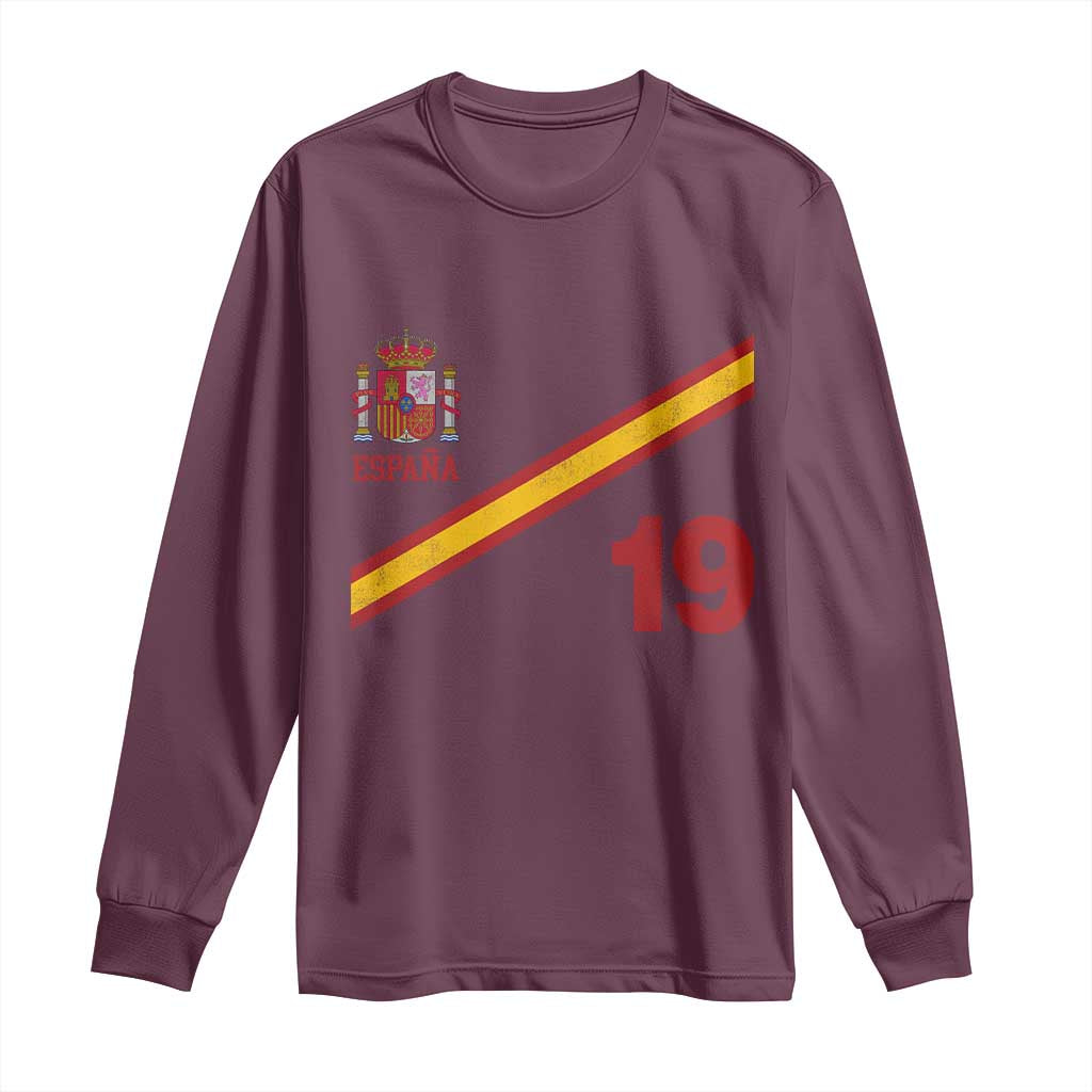 Espana Spain Football Long Sleeve Shirt Spanish Flag Stripes Number 19 Athletic Soccer National Pride