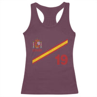 Espana Spain Football Racerback Tank Top Spanish Flag Stripes Number 19 Athletic Soccer National Pride