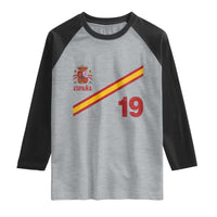 Espana Spain Football Raglan Shirt Spanish Flag Stripes Number 19 Athletic Soccer National Pride