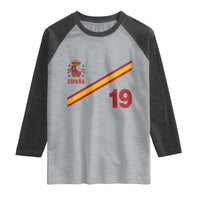 Espana Spain Football Raglan Shirt Spanish Flag Stripes Number 19 Athletic Soccer National Pride
