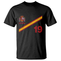 Espana Spain Football T Shirt Spanish Flag Stripes Number 19 Athletic Soccer National Pride