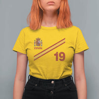 Espana Spain Football T Shirt For Women Spanish Flag Stripes Number 19 Athletic Soccer National Pride