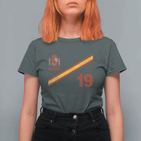 Espana Spain Football T Shirt For Women Spanish Flag Stripes Number 19 Athletic Soccer National Pride