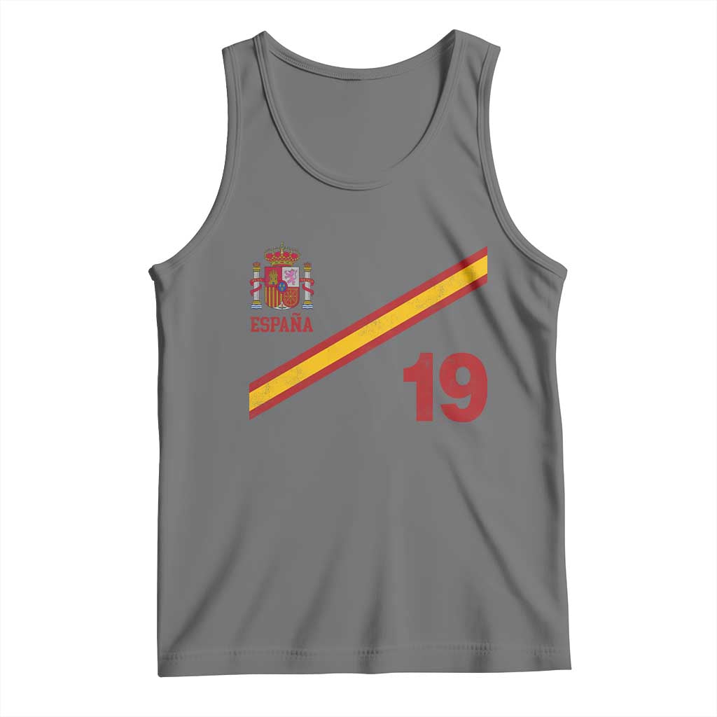 Espana Spain Football Tank Top Spanish Flag Stripes Number 19 Athletic Soccer National Pride