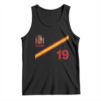 Espana Spain Football Tank Top Spanish Flag Stripes Number 19 Athletic Soccer National Pride