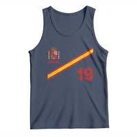 Espana Spain Football Tank Top Spanish Flag Stripes Number 19 Athletic Soccer National Pride