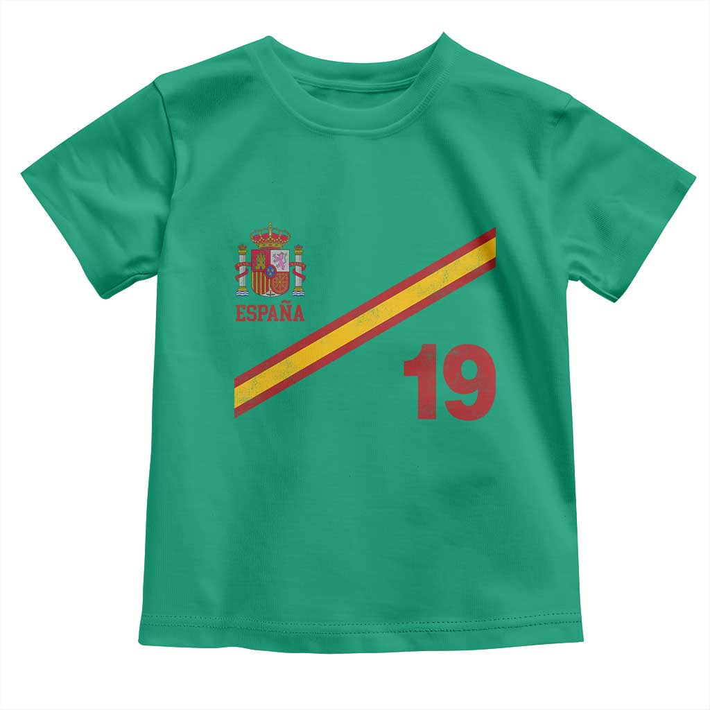 Espana Spain Football Toddler T Shirt Spanish Flag Stripes Number 19 Athletic Soccer National Pride