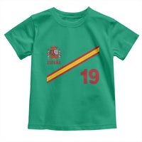 Espana Spain Football Toddler T Shirt Spanish Flag Stripes Number 19 Athletic Soccer National Pride