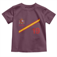 Espana Spain Football Toddler T Shirt Spanish Flag Stripes Number 19 Athletic Soccer National Pride
