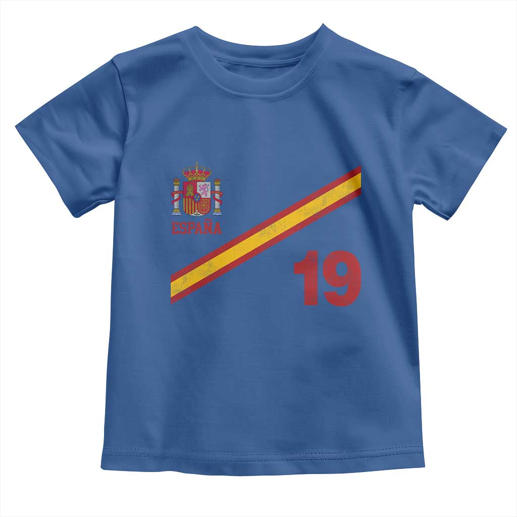 Espana Spain Football Toddler T Shirt Spanish Flag Stripes Number 19 Athletic Soccer National Pride