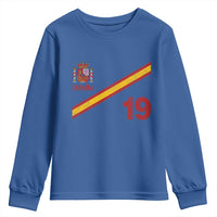 Espana Spain Football Youth Sweatshirt Spanish Flag Stripes Number 19 Athletic Soccer National Pride