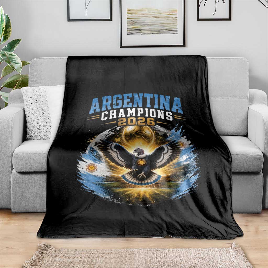 Argentina Champions 2026 Throw Blanket Proud Argentinian Football Fan