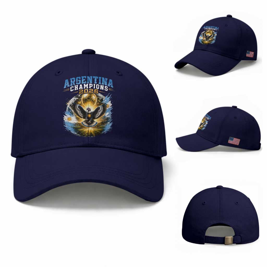Argentina Champions 2026 Baseball Cap Proud Argentinian Football Fan