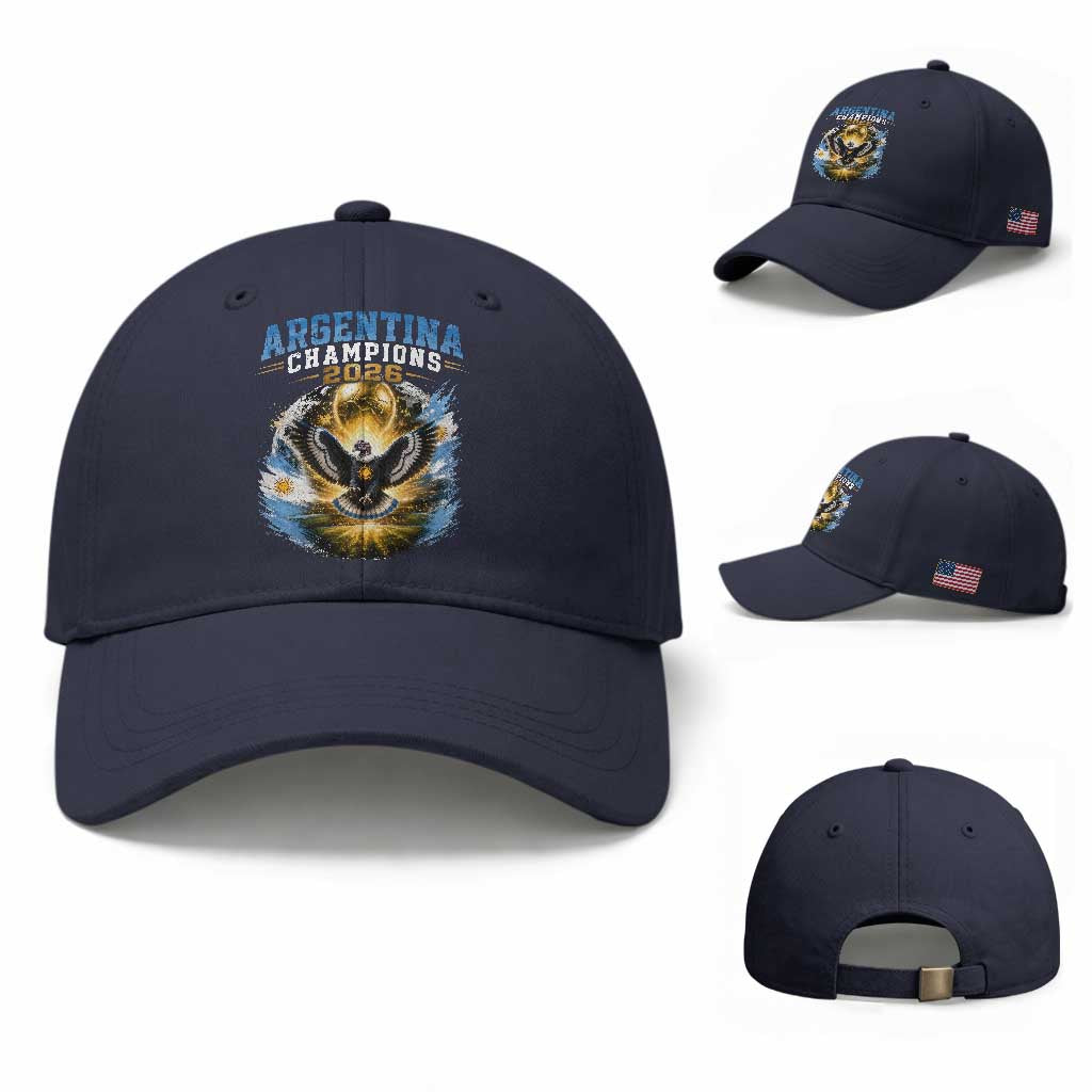 Argentina Champions 2026 Baseball Cap Proud Argentinian Football Fan