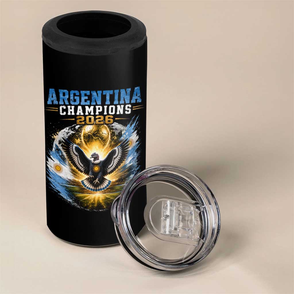 Argentina Champions 2026 4 in 1 Can Cooler Tumbler Proud Argentinian Football Fan